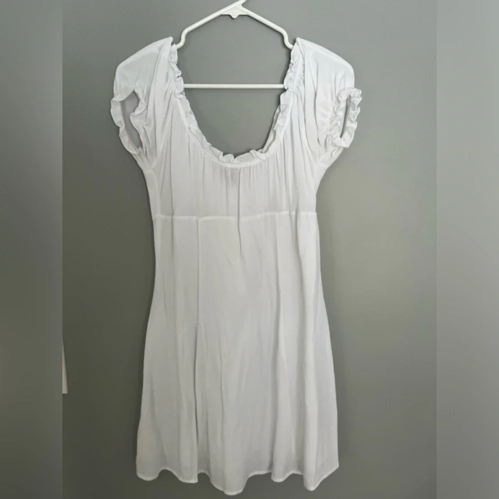 White Ruffle Mini Dress - Picture 6 of 6